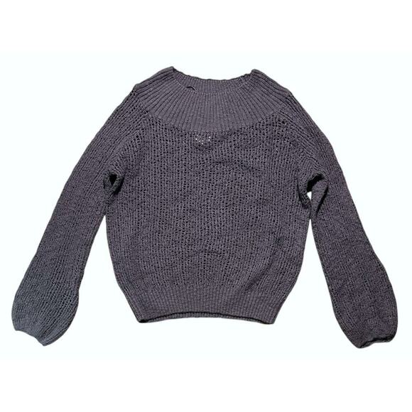 Billabong Crochet Style Bell Sleeve Scoop Neck Sweater Small - Picture 1 of 5